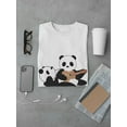 thumbnail image 3 of Panda Playing Guitar Men White T-Shirt, Male Medium, 3 of 4