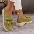 thumbnail image 7 of Women's Casual Plus Size Beaded Bow Walking Shoes, Suede Round Toe Loafers Design with Breathable Lining, Comfortable Slip on Sneakers for Daily Wear, 7 of 7