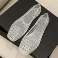 thumbnail image 6 of HOWPAY Womens Sandals on Hollow out Closed Toe Non- Transparent Jelly Shoes Casual Comfortable Summer Beach Ballet Flats Silver 35, 6 of 6