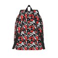 thumbnail image 2 of Hirioo Graffiti Valentine Day Canvas Backpack, Durable Travel Backpack with Multiple Compartments,Large Capacity, Backpack for School, Hiking, Work, 2 of 7