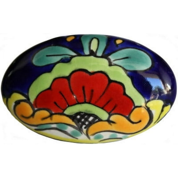 Oval Rainbow Talavera Ceramic Drawer Knob