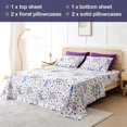 thumbnail image 2 of 6 Piece Purple Paisley Sheet Set Queen Size. Soft Printed Microfiber Sheets, 2 of 5