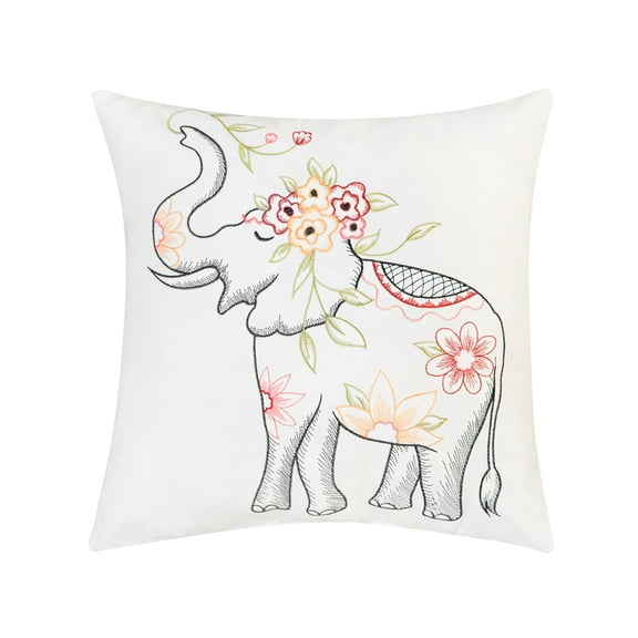 Tropical Elephant Indoor/Outdoor Accent Throw Pillow 18" x 18"