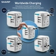 thumbnail image 5 of SHARP Universal Travel Adapter International Wall Charger Worldwide AC Plug Adaptor with 3 USB-A and 1 USB Type-C for USA EU UK AUS (White), 5 of 9