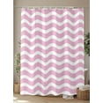 thumbnail image 4 of Fsddascl Pink White Shower Curtain Set - 60" x 72" Washable Bathtub Curtain with 12 Hooks, Modern Abstract Waves Water Ripple Striped Waterproof Fabric Stall Shower Curtains for Bathroom/Bathtub, 4 of 6