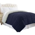 thumbnail image 1 of Benzara BM46029 Genoa King Size Box Quilted Reversible Comforter, Silver & Blue, 1 of 4