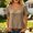 *Khaki, variant on Women's Square Neck Ruff Short Sleeve Blouse,Casual Loose Fit Top Beige,Women's Plus L