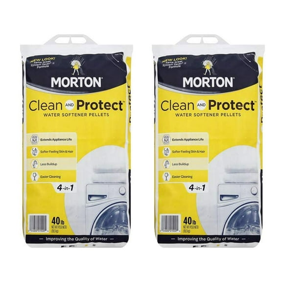Morton Salt Clean & Protect Water Softener Pellets, 40 Pounds (2 Pack)