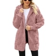 thumbnail image 2 of adaychics Womens Fleece Cardigan Oversized Open Front Sherpa Hoodie Long Fuzzy Warm Coat for Fall Winter, 2 of 7