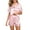 Pink, variant on XMMSWDLA Satin Pajamas Women's Short Sleeve Sleepwear Soft Silk Button Down Loungewear Pajamas Shorts Set Womens Sleepwear