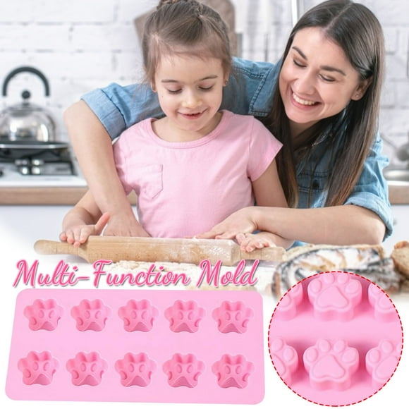 Under 10,DIY Baked Cake Mini Cute 10 with Claws, Food Grade Baking Cake, Chocolate Mold, Cute Claw Cake Baking Tool Set for Party Desserts, | Silica Gel, Pink-452 $BS$3