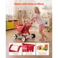 thumbnail image 5 of KFFKFF Children's Scan & Sort Shopping Cart, Pretend Play Grocery Trolley with Lights & Sound, Adjustable Height Push Walker, Includes Toy Food, Suitable for Toddlers Aged 2 and Up, 5 of 9