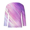 thumbnail image 4 of Craaazy Oversized Tshirts For Women Long Sleeve Blouse V-Neck Casual Pullover Tops Trendy Color Block Sweatshirt Tie Dye Shirts Gifts For Women, 4 of 5