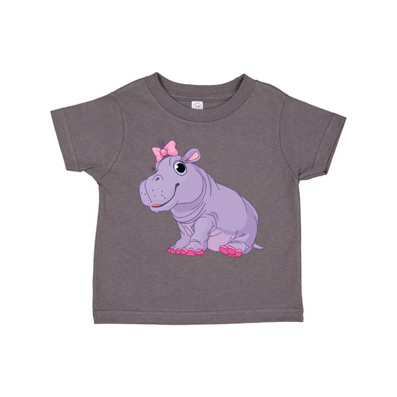 Inktastic Cute Purple Hippo Girls Toddler T-Shirt