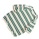 thumbnail image 4 of Camiseta de hombre Ticfox cuello redondo a rayas manga Corta Suelta verano Verde L, 4 of 14