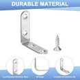 thumbnail image 2 of Uxcell L Bracket Corner Brace, 1.97 x 1.97 x 0.75 Inch 90 Degree Right Angle Brackets with Screws for Furniture/Shelves/Tables [Silver], 2 of 6