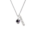 thumbnail image 2 of Delight Jewelry Silvertone Black and Purple Bats with Crystals Spinner Silvertone Hope Anchors the Soul Bar Charm Necklace, 23", 2 of 4