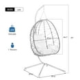 thumbnail image 7 of SESSLIFE Outdoor Indoor Egg Chair with Stand, Rattan Hangging Egg Chair with Thick Cushion and Headrest for Bedroom, Porch, Garden, Balcony, Patio, Blue, 7 of 7
