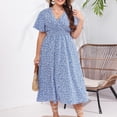 thumbnail image 4 of Fashion Women's Casual Spring/summer V-neck Short Sleeved Printed Dress, 4 of 7