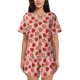 thumbnail image 1 of Fotbe Strawberries Conjunto de Pijama Estampado para Mujer, 2 Piezas, Ropa de Dormir con Camiseta de Manga Corta y Shorts Suaves-Large, 1 of 6
