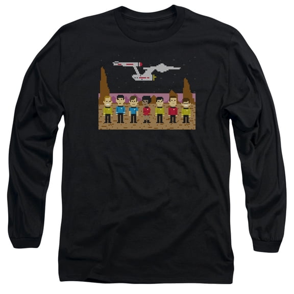 Star Trek Tos Trexel Crew Long Sleeve Adult 18/1 T-Shirt Black