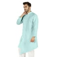 thumbnail image 4 of Atasi Casual Solid Long Sleeve Cotton Kurta For Indian Mens Mandarin Collar Irregular Hem Ethnic Shirt, 4 of 7