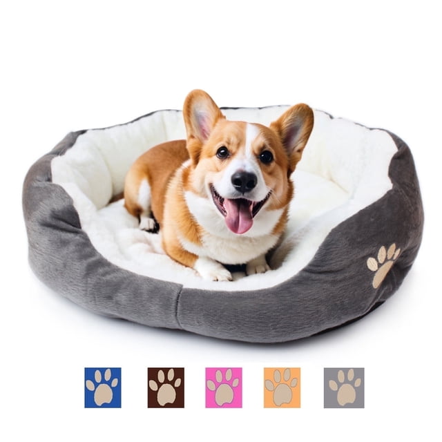 PinkSheep Camas para Perros Pequeños, Cama para Cachorros, Cama para Gatos y Mascotas con Cojín Extraíble para Perros y Gatos de Interior, Gris
