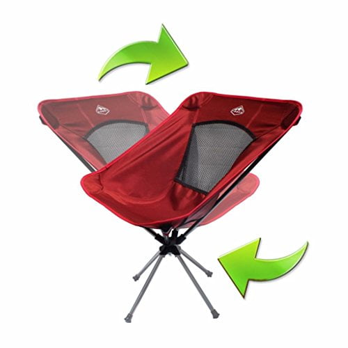 Trekk Ultralight Compact Folding Swivel Camping Chair (Campfire Red