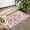Pink Pioneer Flower, variant on Turquoise Geometric Quatrefoil Pattern Door Rugs,Washable Non Slip Door Mats Indoor,Decorative Door Mats,Entry Mat Indoor for Entrance,Bedroom,Kitchen,Bathroom,17"x30"