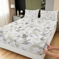 thumbnail image 3 of Manfei Minimalism Camouflage Fitted Sheet Full, Farmhouse Duck Bed Set, Cream White, 3-Piece, 1 Fitted Sheet and 2 Pillowcases, 3 of 6