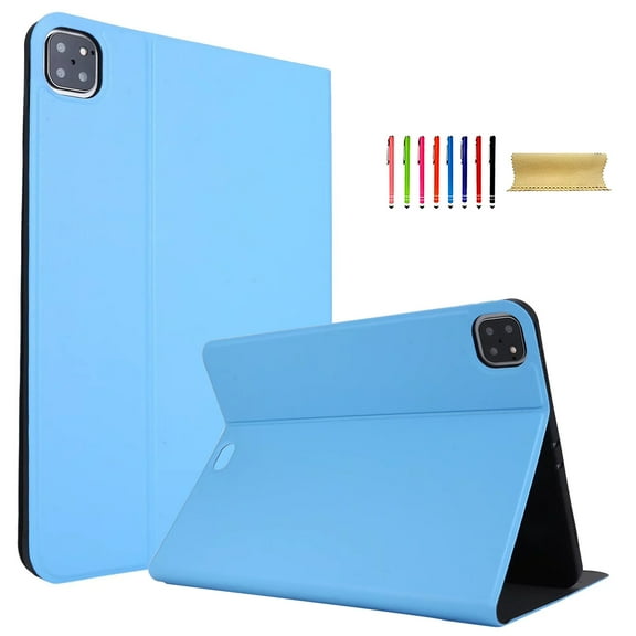 Allytechgroup iPad Pro 11 Case M4 2024, Flip Cover Ultra Slim Fit Auto Sleep Wake Protective Kickstand Bumper Shockproof Thin Case for Apple iPad 11 Pro 2024, Skyblue