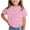 Pink, variant on Mooqilaa Girls T Shirts Size 10-12, Fashion Short Sleeve Crew Neck Printed Kids Summer Tops Pink