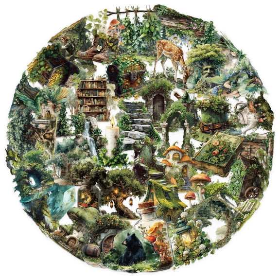 50PCS Green Forests Nature Themed Stickers Waterproof PVC Decals For Tablets Crafting And Use