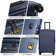 thumbnail image 2 of Landisun Carry on Luggage 4 piece Luggage set with TSA Lock Spinner Wheels, 20 inch Carry on Luggage with 3 Packing Cubes, Blue, 2 of 6