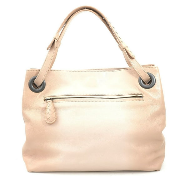 Pre-Owned BOTTEGA VENETA handbag leather pink beige women's r10506a (Good)