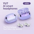 thumbnail image 1 of Audífonos Inalámbricos Bluetooth 6.0 de Oído Abierto con Clip, Audífonos con Cancelación de Ruido ENC y Accesorios con Lazo Desmontable y Diamantes de Imitación – Morado, 1 of 9