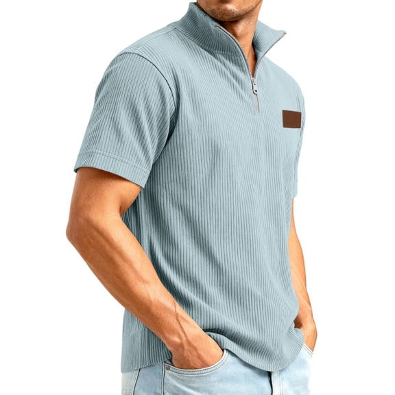 Sweatshirts For Men Long Sleeve Waffle Shirts Quarter Zip Loose Pullover Tops Lightweight Trendy Sweatshirts
