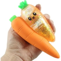 Carrot Set of 2 - Sugar and Sand Filled Squeeze Stress Balls - Sensory, Stress, Fidget Toy - Vegetable Easter