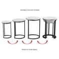 thumbnail image 5 of Lavish Home Nesting Tables - Set of 3 Round Side Tables for Living Room, Bedroom, or Home Office, Faux Marble End Table Set, Modern Living Room Furniture, White, 5 of 8