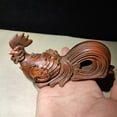 thumbnail image 4 of chinese carving boxwood rooster statue Figurine cock home decor wood animal gift, 4 of 4