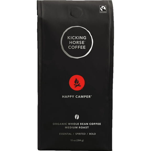 Kicking Horse Happy Camper Whole Bean Coffee, Medium Roast, 10 oz Bag