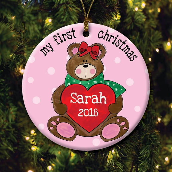 Girl's First Christmas Personalized Ornament