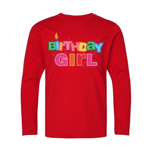 Inktastic Birthday Girl Letters Long Sleeve Youth T-Shirt