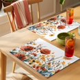 thumbnail image 4 of Spring Orange Floral Placemats Set of 6, Country Vintage Farm Flower Green Leaf Non-Slip Place Mats Washable Table Mats for Kitchen Dining Table Decorations Indoor/Outdoor, 4 of 9