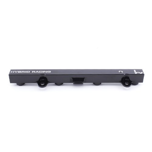Hybrid Racing HYB-FRL-01-02 Black Fuel Rail with 2-6/-8 fittings, 1-8plug and, 3 Orings, Qty. 1