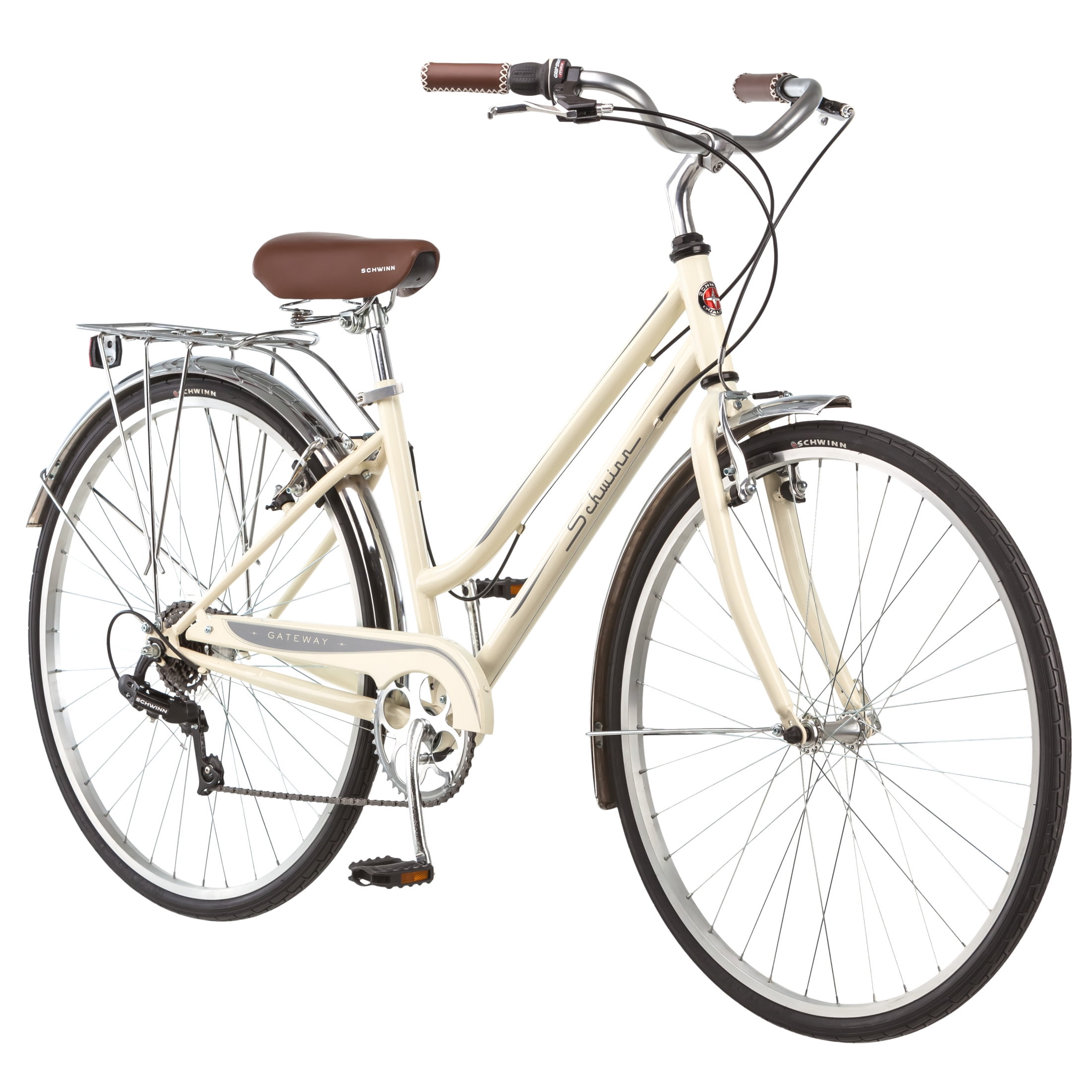 Schwinn Gateway Hybrid Fitness Bike, 700c Wheel, 7 Speeds, Cream