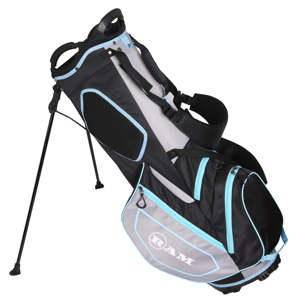 Ram Golf Ladies FX Lightweight Golf Stand Carry Bag, Grey/Black/Sky Blue