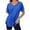 Blue, variant on Women's V Neck T Shirt Casual Summer Loose Fit Short Sleeve Solid Color Top Comfortable Fashion Tee