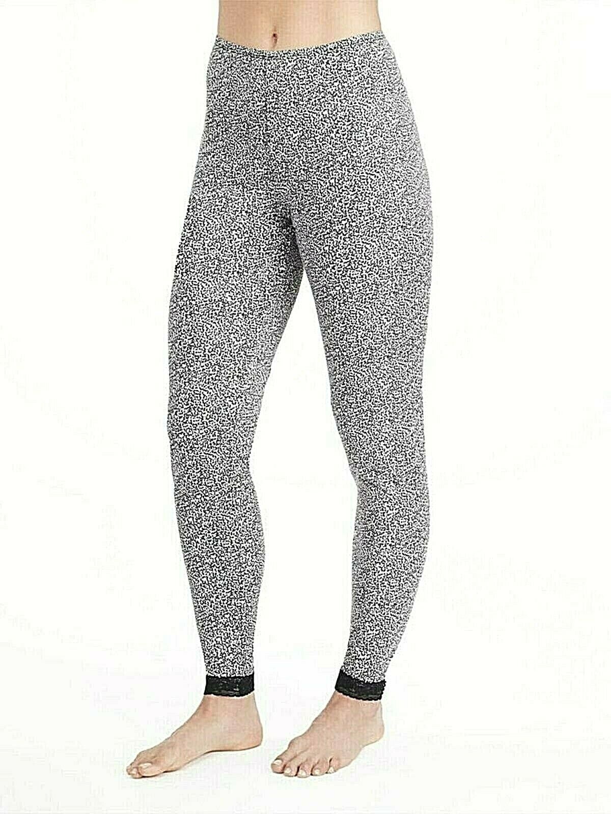 Cuddl Duds W omen's Softwear Lace Edge Cheeta Print Thermal Base Layer