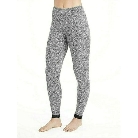 Cuddl Duds W omen's Softwear Lace Edge Cheeta Print Thermal Base Layer Legging